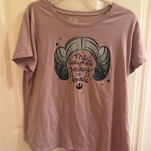 Star Wars Women's Mauve Pink 'The Future of the Galaxy is Female' Graphic Tee
